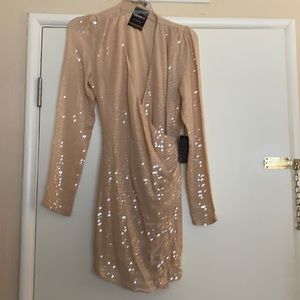 Sequined long sleeve dress